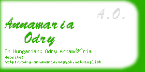 annamaria odry business card